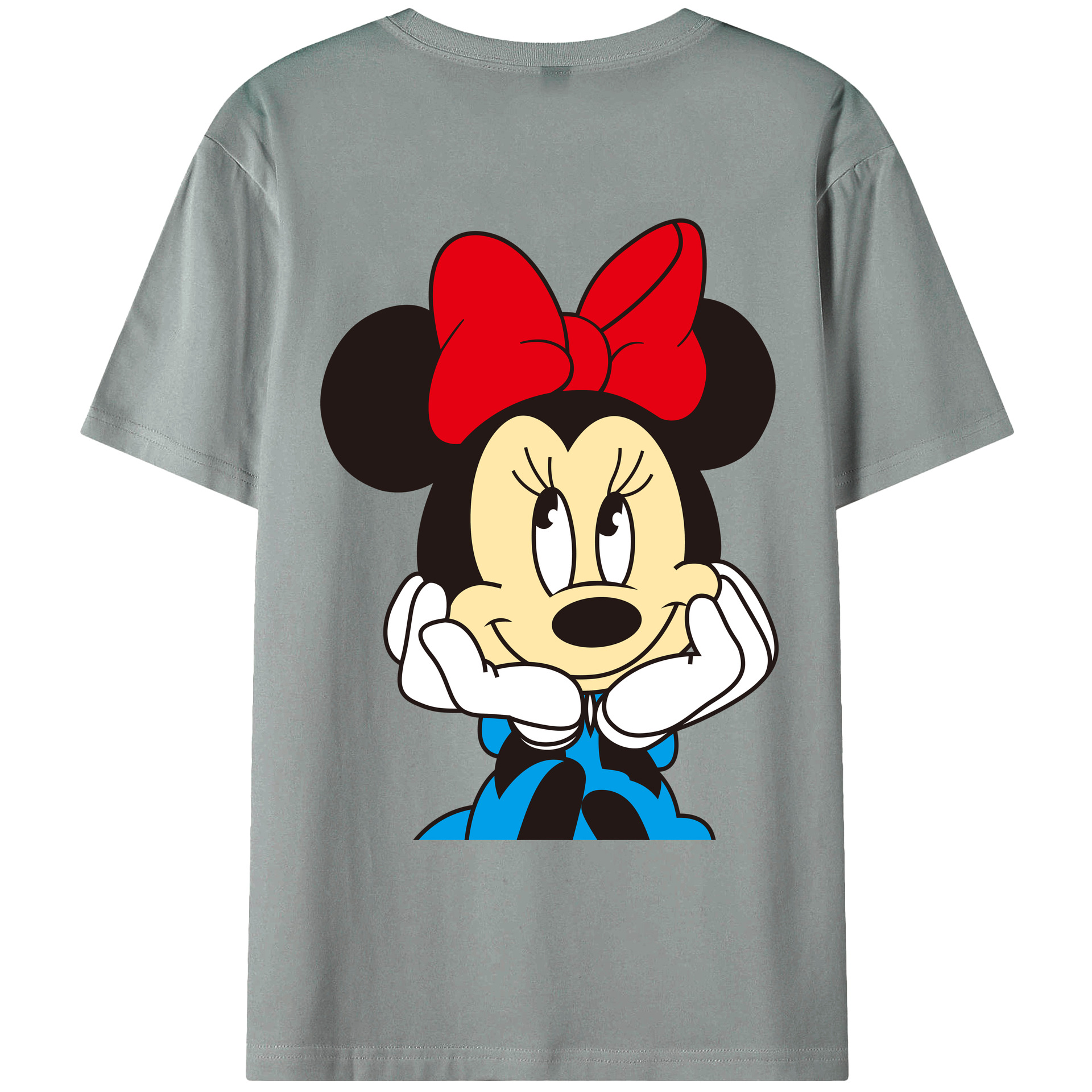 ミッキーマウス Mickey Mouse 綿100％ メンズ半袖Tシャツ（バックプリント） 通気性